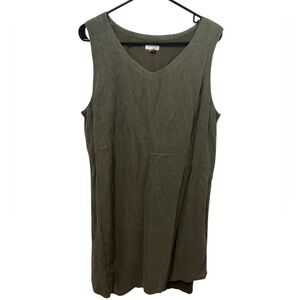 J.Jill Pure Jill Dark Green Gauzy Tank Dress Size Large